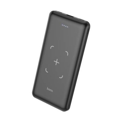 Внешний аккумулятор Hoco J50 10000 mAh USBx2 2.0A/MicroUSB /Type-C/Lightning с беспроводной зарядкой (черный) Универсальные внешние аккумуляторы / Электроника | V4.Market