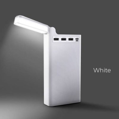 Универсальный внешний аккумулятор Hoco J62 Jove Table Lamp Power Bank 30000mAh 5V/2A индикатор, настольная лампа (белый) Универсальные внешние аккумуляторы / Электроника | V4.Market