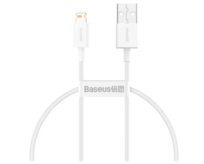 Кабель Baseus Superior Series 2.4A (USB) на (Lightning) (CALYS-02) 25см силикон (белый) Кабели / Электроника | V4.Market