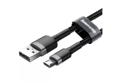 Кабель Baseus Cafule Cable 2.4A (USB) на (Micro-USB) (CAMKLF-BG1) 100см тканевая оплётка (черный) Кабели / Электроника | V4.Market