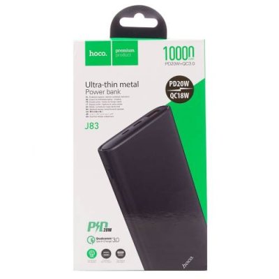 Универсальный внешний аккумулятор Hoco J83 Standart 10000mAh PD20W+QC3.0 Micro USB-Type-C/USB+Type-C (черный) Универсальные внешние аккумуляторы / Электроника | V4.Market