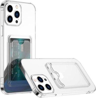 Чехол-накладка Card Case для iPhone 11 Pro Max силикон c держателем для карт (прозрачный) для iPhone 11 Pro Max / Электроника | V4.Market