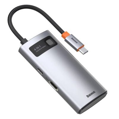 Адаптер Baseus 4 в 1 Starjoy Type-C HUB на USB 3.0*3/RJ45 (BS-OH067) (Space Gray) Адаптеры и переходники / Электроника | V4.Market