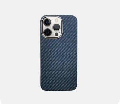 Чехол-накладка Kzdoo Kevlar Case для iPhone 14 Pro карбоновый (черно-синий в полоску) для iPhone 14/14 Pro / Электроника | V4.Market