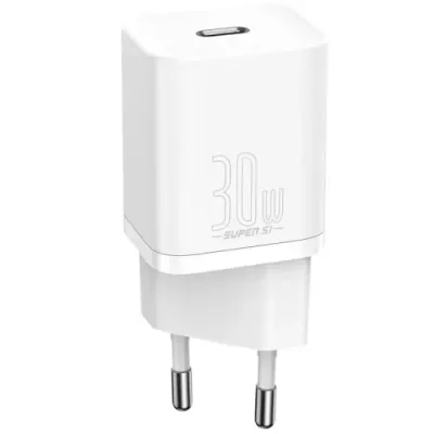 Сетевое зарядное устройство Baseus Super Si Quick Charger 1C 30W Type-C (CCSUP-J02) (белый) Сетевые зарядные устройства / Электроника | V4.Market