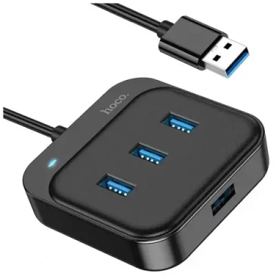 Адаптер Hoco HB31 4 в 1 USB на 4xUSB 0.2m (Grey) Адаптеры и переходники / Электроника | V4.Market