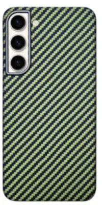 Чехол-накладка Kzdoo Keivlar Case для Samsung Galaxy S23+ карбоновый (черно-зеленый в полоску) для Samsung / Электроника | V4.Market