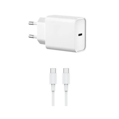 Сетевое зарядное устройство WIWU Quick 20W Type-C + Type-C/Type-C 1m (Wi-U001) (белый) Сетевые зарядные устройства / Электроника | V4.Market