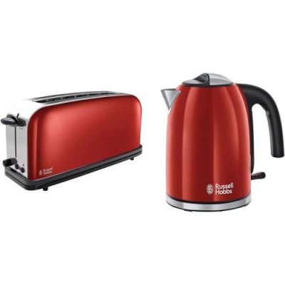 Russell Hobbs Тостер с широким слотом и 6-ю уровнями мощности и чайник 1,7 л, 2400 Вт Russell Hobbs Colours+ / Тостеры | Товары для дома | V4.Ru: Маркетплейс