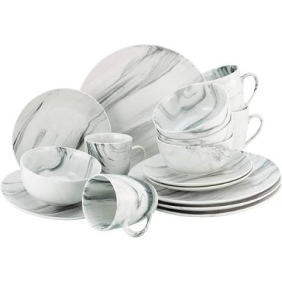 CreaTable Столовый сервиз фарфоровый на 4 человека 16 предметов Marble Series 22775 CreaTable / Столовые сервизы | Товары для дома | V4.Ru: Маркетплейс