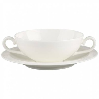 Villeroy & Boch Пиала для супа / бульона с блюдцем 0,40 л White Pearl Villeroy & Boch / Суповые тарелки | Товары для дома | V4.Ru: Маркетплейс