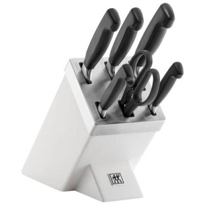 Zwilling Набор ножей с подставкой 7 предметов, белый Four Star Zwilling / Наборы ножей | Товары для дома | V4.Ru: Маркетплейс