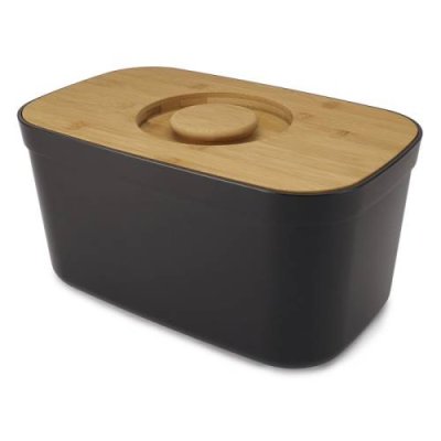 Joseph Joseph Хлебница пластиковая с разделочной доской из бамбука чёрная Bread Bin Joseph Joseph / Хлебницы | Товары для дома | V4.Ru: Маркетплейс