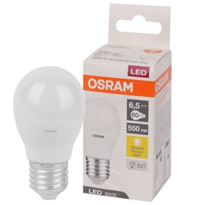 Лампа светодиодная OSRAM Base, 6,5Вт, E27, 3000К / Светодиодные лампы Е27 | Товары для дома | V4.Ru: Маркетплейс