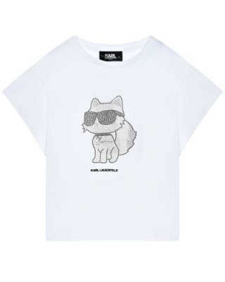 Топ с принтом "Choupette", белый Karl Lagerfeld kids / Футболки, Топы, Майки | Одежда, обувь и аксессуары | V4.Ru: Маркетплейс