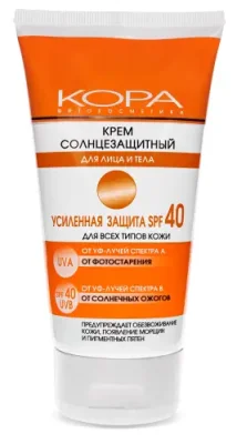 KORA Крем солнцезащитный для лица и тела SPF 40 150 мл / Кремы | Товары для красоты | V4.Ru: Маркетплейс