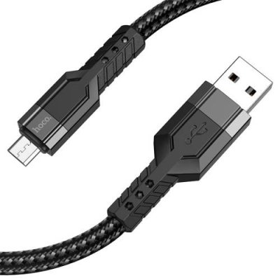 Кабель Hoco U110 Extra Durability 2.4A (USB) на (Lightning) 120см нейлон (черный) Кабели / Электроника | V4.Market