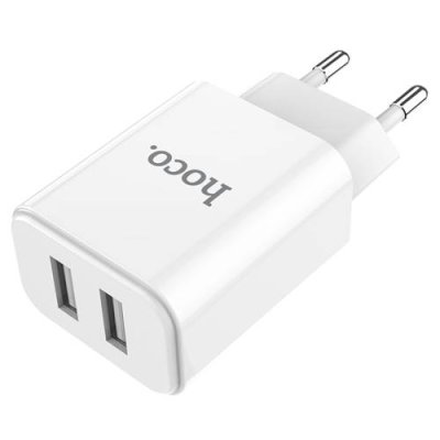 Сетевое зарядное устройство Hoco (C62A) Victoria 2хUSB PD 10W (белый) Сетевые зарядные устройства / Электроника | V4.Market