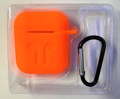 Чехол Silicone Case для AirPods силиконовый с карабином (оранжевый) / Чехлы и держатели для гарнитур | Электроника | V4.Ru: Маркетплейс