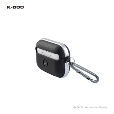 Чехол K-Doo Protective Case для AirPods Pro силиконовый с карабином (черный/серебристый бампер) / Чехлы и держатели для гарнитур | Электроника | V4.Ru: Маркетплейс