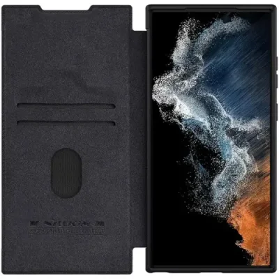 Чехол-книжка Nillkin Qin Prop Leather для Samsung Galaxy S23 Ultra экокожа (черный) для Samsung / Электроника | V4.Market