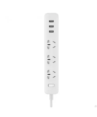 Удлинитель Xiaomi Mi Power Strip / 3 розетки / 3 USB порта 15W (XMCXB01QM) (белый) Домашние аксессуары / Электроника | V4.Market