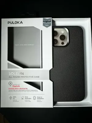 Чехол-накладка Puloka Solemn Magsafe для iPhone 15 Pro Max пластиковый/текстура (черный) для iPhone 15 Plus/15 Pro Max / Электроника | V4.Market