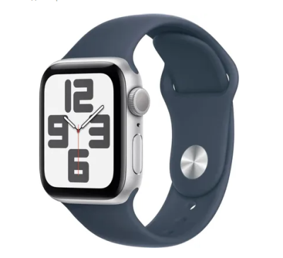 Apple Watch SE Gen 2 44mm (GPS) Silver Aluminum Case with Storm Blue Sport Band (M/L) (MREE3) Apple Watch SE Gen 2 / Электроника | V4.Market