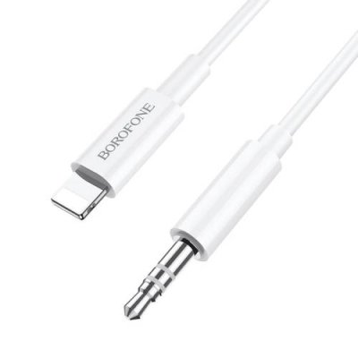 Кабель Borofone BL9 Digital audio (AUX 3.5mm) на (Lightning) 100см силиконовый (белый) Кабели / Электроника | V4.Market