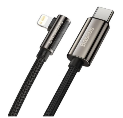 Кабель Baseus Legend Elbow Series Fast Charging Data Cable PD 20W (Type-C) на (Lightning) (CATLCS-01) 100см нейлоновая оплётка (черный) Кабели / Электроника | V4.Market