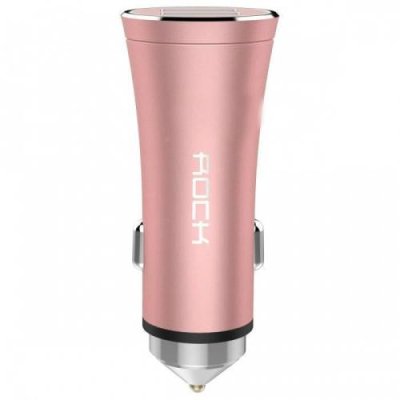 Автомобильный блок питания Rock H1 Car Charger with Hammer 2xUSB, 5V, 2,4A (общ.) (Rose Gold) Автомобильные зарядные устройства / Электроника | V4.Market