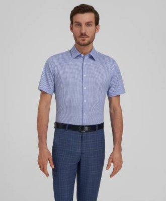 Рубашка HENDERSON кр.р. SHS-0680-X BLUE / Рубашки Non-Iron | Одежда, обувь и аксессуары | V4.Ru: Маркетплейс