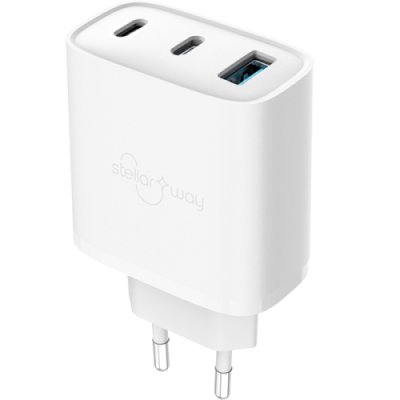 Зарядное устройство сетевое Stellarway USB-A/2С 45W PD, белый / Зарядные устройства | Электроника | V4.Ru: Маркетплейс