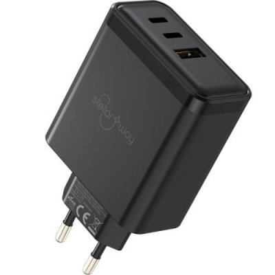 Зарядное устройство сетевое Stellarway USB-A/2С 65W PD, черный / Зарядные устройства | Электроника | V4.Ru: Маркетплейс