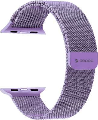 Ремешок  Deppa Band Mesh для Apple Watch 42/44 mm, нержавеющая сталь, лавандовый / Аксессуары для умных часов | Электроника | V4.Ru: Маркетплейс