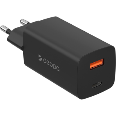 Зарядное устройство сетевое Deppa USB Type-C + USB Type-A PD 65w, черное (GaN) / Зарядные устройства | Электроника | V4.Ru: Маркетплейс