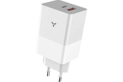 Зарядное устройство сетевое Accesstyle Crocus USB-C/A 65w, белое (65WCA) (GaN) / Зарядные устройства | Электроника | V4.Ru: Маркетплейс