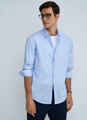 Рубашка slim fit, Голубой / Рубашки | Одежда, обувь и аксессуары | V4.Ru: Маркетплейс