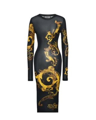 Платье трикотажное с золотым узором Versace Jeans Couture / Трикотажные платья | Одежда, обувь и аксессуары | V4.Ru: Маркетплейс