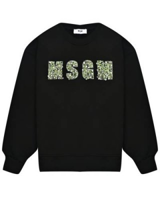 Свитшот с логотипом вышитым бусинками, черный MSGM / Толстовки, Свитшоты | Одежда, обувь и аксессуары | V4.Ru: Маркетплейс