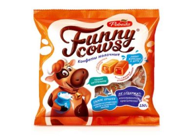 Конфеты молочные "Funny cows" со сгущенным молоком и с вареным сгущенным молоком Молочные конфеты / Продукты питания | V4.Market