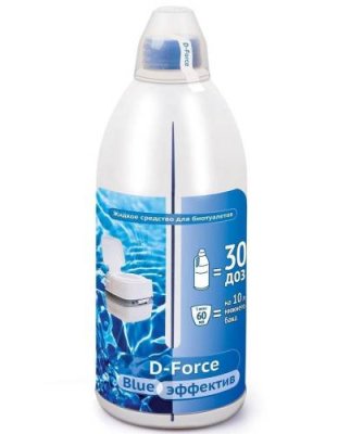 Жидкое средство для биотуалетов D-FORCE blue 0,5 л (для нижнего сливного бака биотуалета) / Прочие товары | Дача, сад и огород | V4.Ru: Маркетплейс