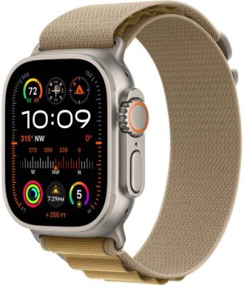 Apple Watch Ultra 2 GPS + Cellular, 49 мм, корпус из бежевого титана, ремешок Alpine цвета "загар", размер M / Watch Ultra 2 | Электроника | V4.Ru: Маркетплейс