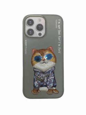 Чехол-накладка Nimmy Friends Little Hipster Man для Apple iPhone 16 Pro полиуретан (серый) для iPhone 16/16 Pro / Электроника | V4.Market