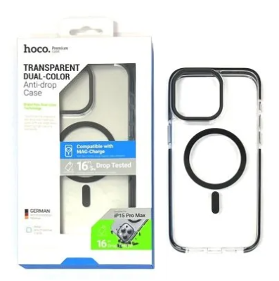 Чехол-накладка Hoco Transparent Dual-Color Magsafe для iPhone 15 Pro противоударный (пластик) (черная рамка) / для iPhone 15/16 | Электроника | V4.Ru: Маркетплейс