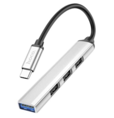 Переходник разветвитель Hoco (HB26) 4 в 1 Type-C на USB 3.0 + USB 2.0*3 (Silver) / Адаптеры и переходники | Электроника | V4.Ru: Маркетплейс