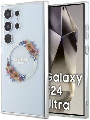 Чехол Guess Flowers Wreath MagSafe для Galaxy S24 Ultra прозрачный / Чехлы | Электроника | V4.Ru: Маркетплейс