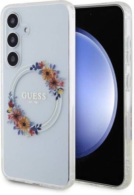 Чехол Guess Flowers Wreath MagSafe для Galaxy S24 прозрачный / Чехлы | Электроника | V4.Ru: Маркетплейс