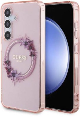 Чехол Guess Flowers Wreath MagSafe для Galaxy S24 розовый / Чехлы | Электроника | V4.Ru: Маркетплейс