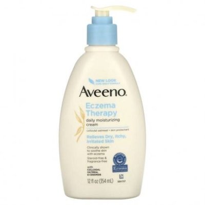 Aveeno, Eczema Therapy, Moisturizing Cream, Fragrance Free, 12 fl oz (354 ml) / Экзема | Аптека | V4.Ru: Маркетплейс